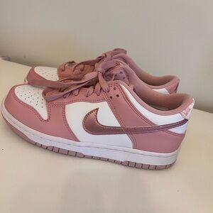 Nike Blush Pink and White Dunk Lows